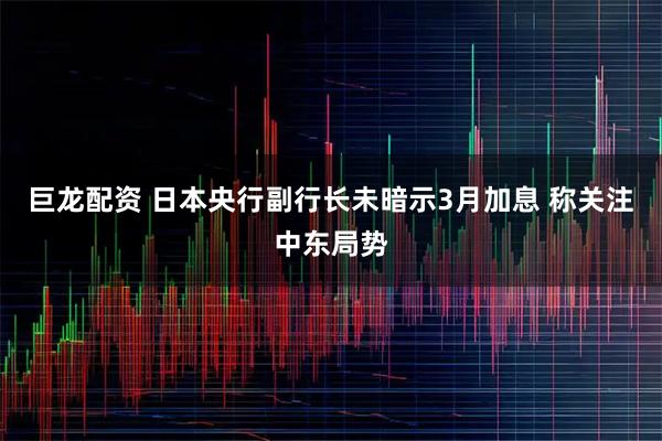 巨龙配资 日本央行副行长未暗示3月加息 称关注中东局势
